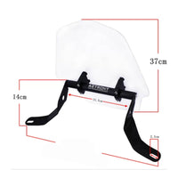 Clear-to-Smoked Motorcycle Windshield Curved Scooter Windshield Tapered Wind Deflector Rounded Corners