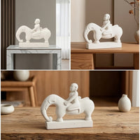 Elephant Statue with Figure Minimalist Elephant Statue Vintage Decor for Tabletop, Living Room
