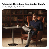 Italian Design Rotating raiseTop circular table Height-Adjustable Nightstand Multi-Functional Indoor Furniture Space-Saving for Apartment Dwellers, Residents, Adults, Living Room, Small areas, Home Office, Reception Area