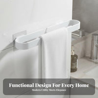 No-Drill Installation Adhesive Towel Bar Strong Load-Bearing Bathroom Accessory Waterproof Wall Rack Modern Design for Renters, Homeowners, Students, Shower Room, Lavatory, Kitchen, Entryway