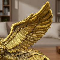 Flying Tiger Figurine Gold Tone Flying Tiger Decor Carved Look