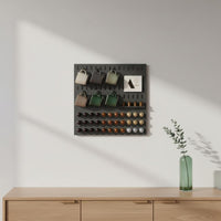 Wall Storage Rack Pegboard Panel Organizer Modular System with Hooks Shelves Basket No-drill Easy Installation Thick Construction Suitable for Office Home