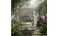 Artistic Design European Design Angel Flower Pot Detailed Carving Vintage Angel Flower Pot Stable Base Resin Garden Statue Hand-Carved for Gardeners, Courtyard, Patio, Balcony