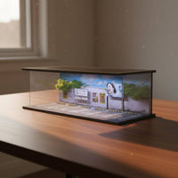 Themed Lighting 1:64 Scene Model LED Lights Lighted Display Scene Model Vivid Color Design Graffiti Street Display Scene Detailed Backdrop for Home Decor, Collection Cabinet
