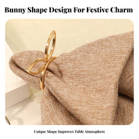 Bunny Napkin Holder Sturdy Alloy Easter Table Napkin Holder Festive Decoration Easter Serviette Buckle for Event Planners, Homemakers, Banquets