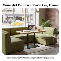 Light Luxury Design Restaurant Booth and Table Set Padded Seat Modern Cafe Table and Chair Set Versatile Combination Upholstered Dining Booth Long-Lasting Construction for Interior Designers, Business Owners, Event Planners, Milk Tea Shop, Eatery