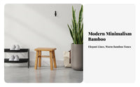 Simple Design Square Slatted Stool space-efficient Size Footrest Space-Saving Indoor Furniture adaptable for Apartment Dwellers, Homeowners, Living Room, Bedroom, Entryway, Bathroom
