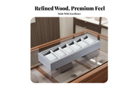 Wood Grain Finish Wooden Watch Organizer Tray Elegant Design Watch Display Tray Saves Space Soft Lining for Retailers, Men, Women, Retail Shop, Showcase, Countertop, Dresser