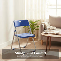 Foldable Fold-up Chair with Backrest Space-Saving Collapsible Chair with Back Support Stackable Folding Stool Compact Storage for Homeowners, Event Planners, Dining Room, Office, Events, Queuing