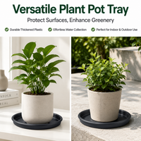 Plant Saucers, High Rim Desktop Plant Pot Trays, Heavy Duty Water Catching Tray, for Indoor & Outdoor Plants