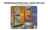 Portable Solar Mosaic Lantern Energy Efficient Mosaic Solar Lantern Automatic On/deactivate for Patio, Balcony
