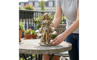 Fairy Sitting on Flower Figurine Resin Petal Nymph Statue Elegant Design House Decoration for Patio