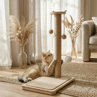 Sisal Cat Scratch Post Multi-Functional Cat Scratch Post with Toy Balls Stable Base Pet Accessory for Cats, Indoor