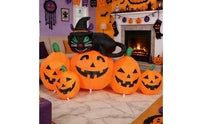 Inflatable Pumpkin with Cat Cute-Spooky Pumpkin Cat Inflatable Quick Setup Inflate Decoration for Lawn