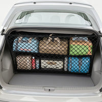 Double-Layer Cargo Net Universal Car Cargo Net Car Trunk Organizer with Mesh Flexible Heavy-Duty for Travelers, Road Trips