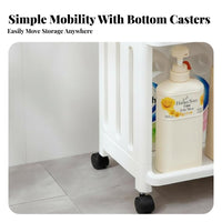 Space-Saving Slim Rolling trolley Multi-Functional Slim Rolling Storage trolley Easy Assembly Tiered Shelf Adjustable Tiers for Home Organizers, Apartment Dwellers, Balcony, Bathroom, Laundry Room, Narrow areas