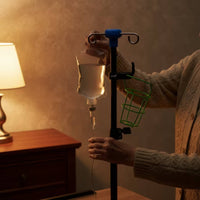 Bedside Intravenous Stand Portable IV Pole with Clamp Clamp-on IV Stand Space-Saving Equipment Long-Lasting for Patients