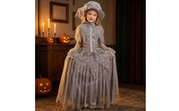 Gothic Dress with Hat Layered Costume Dress Black Undead Costume for Girls, Halloween, Cosplay, Theatre