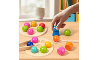 Educational Wooden Sorting Toy with Cups Rainbow Color Sorting Toy Toddler Wooden Matching Game for Homeschool