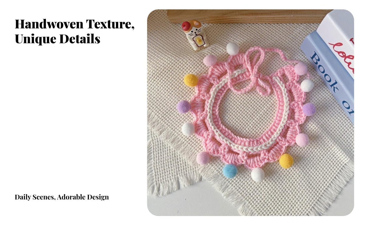 Crochet Cat Soft Milk Crochet Cat Bib Lightweight Knitted Pet for Kittens, Young Dogs, Daily Wear, Photo S, Special Occasions