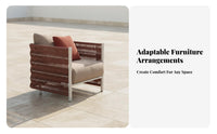 Weather-Resistant Woven Rope Sofa Set Handwoven Design Woven Rope Sofa Group Waterproof Cushions Outdoor Furniture Sturdy Frame for Hotel Operators, Business Owners, Garden, Terrace, Balcony, Backyard