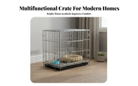 Easy to Clean Foldable Wire Dog Enclosure Installation-No-Assembly Collapsible Pet Kennel with Tray Escape-Proof Lock Indoor Metal Cat Enclosure Multi-Level for Travel