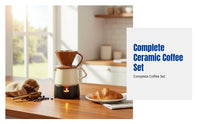 Ceramic Coffee Dripper Set, Hand Brew Strainer Funnel Mesh, Sharing Pot, Coffee Brewer Kit
