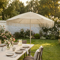 Umbrella with Tassels Fringed Woven Umbrella Fringe Umbrella Tilt-Adjustable Umbrella with Tassels Boho for Patio, Garden