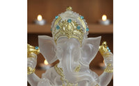 Transparent Resin Elephant Deity Figurine Clear Finish Elephant Deity Statue Elephant-Headed Deity Statue Good Fortune Elephant