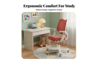 Ergonomic Support Adjustable child's Task Chair Stable Base Adjustable Posture Chair Lockable Casters kids' Furniture With Footrest for Children, Students, Writing, Studying, Study Room, literature engagement