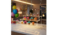 Lighted Display Stand Space Saving Tiered Acrylic Shelf Sturdy and Stable