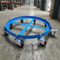 Heavy-Duty Drum Dolly with Brake 900 Kg Capacity Steel Barrel Dolly with Wheels Corrosion-Resistant Barrel Cart with Brake Anti-Rust for Warehouse, Factory, Workshop