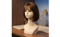 Mannequin Head with Shoulders PVC Jewelry Display Bust Light-Colored