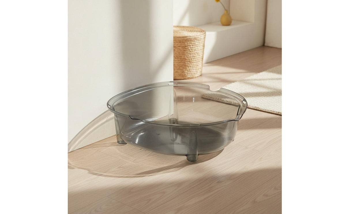 Shallow-Depth Litter Pan with Rim Translucent Cat Litter Tray One-Piece Easy to Clean for Cats, Kittens, Indoor, Apartments