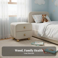 Modern Minimalist and aesthetic NimbusShaped Cabinet Two-Drawer Storage Bedside Table Cute Design Nightstand Fully Assembled for Children, homeowners, Young grown-ups, kid's Room, Nursery
