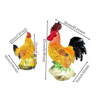 Male Chicken Statue Waterproof Solar Chicken StatueSculpture Light