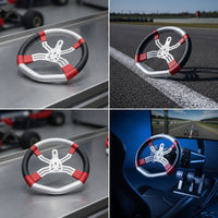 Go Karting Steering WheelsportStyle Steering Wheel with Threethree-Spoke Center Stitched for Builders