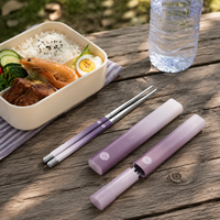 Foldable Chopsticks, For Bento, Portable Chopsticks, Stainless Steel, 127mm, With Compact Storage Case
