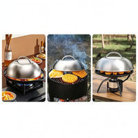 Griddle Dome with Handle Stainless Steel Melting Dome with Handle Domed Kitchen Tool for Grilling, Outdoor BBQ