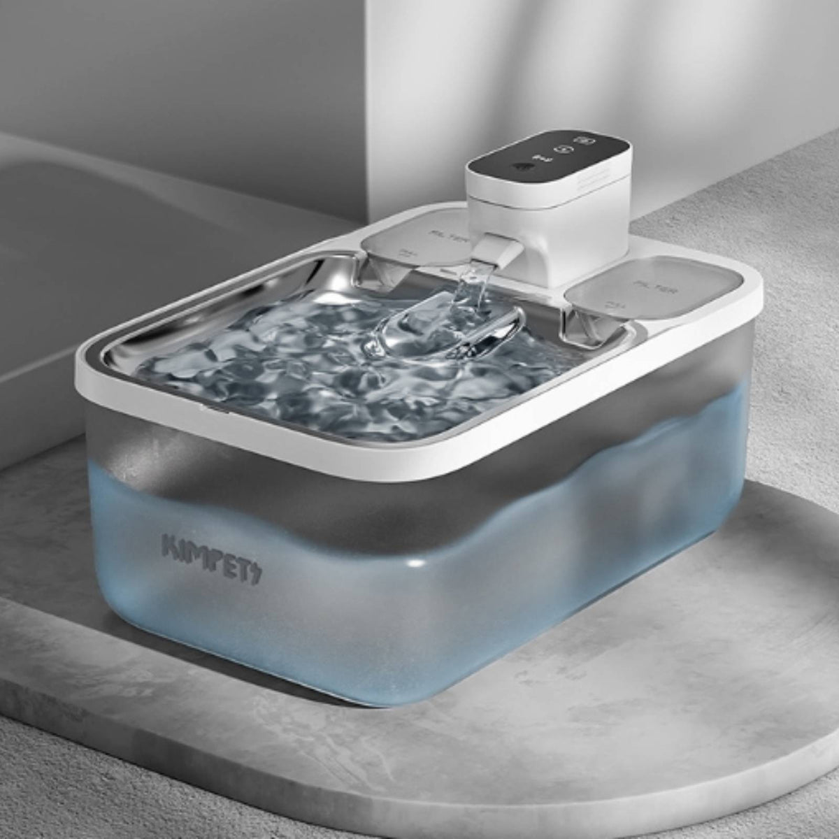 Cordless Pet Water Fountain Rechargeable Cat Water Fountain Battery Operated Automatic for Cats, Small Dogs, Home, Living Room, Kitchen