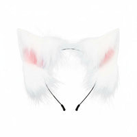 Faux Cat Ear Headband and Tail Handmade Creature Ears Headband and Tail Canine Costume Accessories Realistic Appearance