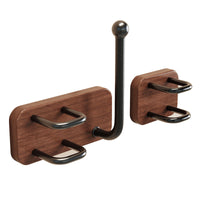 Walnut Wood Wall-Mounted Storage Rack for Bathroom and Kitchen