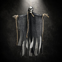 Hanging Cranium Specters Halloween Cranium Specters with Gauze Drape Outdoor Hanging Skeleton Decorations for Porch