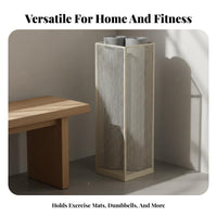 Space-Saving Exercise Mat Storage Rack Large Capacity Fitness Equipment Holder Sturdy Construction Multi-Basket Storage Stand Easy to Assemble for Home Gym