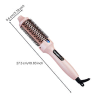 Electric Heated Styling Comb Shiny Hot Brush with Cylindrical Head Heated Hair Styling Brush Fast Heating Hot Comb Dual-Voltage