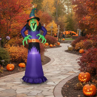 Giant Inflatable Witch with LED Lights Built-in LEDs Halloween Yard Inflatable Outdoor for Lawn
