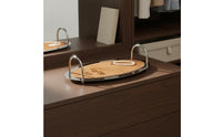 Stainless Steel Tray Modern Minimalist Decorative Tray Geometric Home Decor for Dressing Room, Living Space, Closet