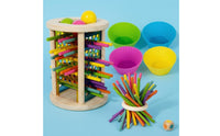 Colorful Wooden Stick-Pulling Game Multicolored Wooden Tabletop Game Perforated Balancing Stick Toy Compact for Children