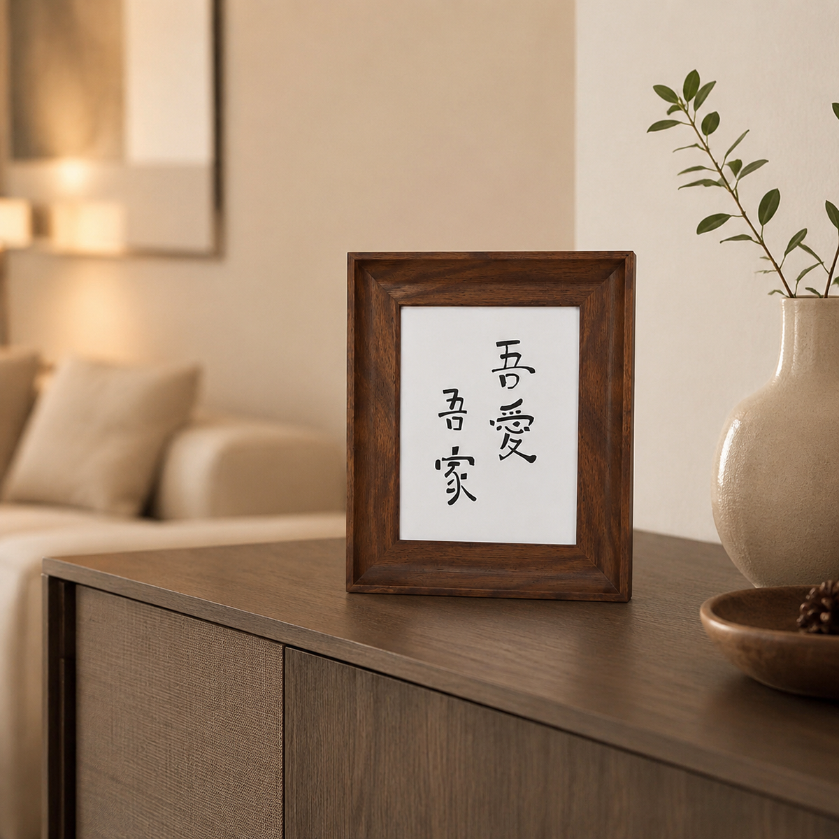 Photo Frame 15.2cm Brown Styrofoam Wall Mountable Tabletop Classic Design