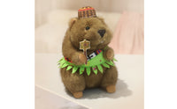 Groundhog Stuffed Animal with Cap Adorable Sitting Groundhog Stuffed Animal Squeezable Long-Lasting for Children, Nursery, Shelf